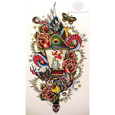Old School designs Fake Temporary Water Transfer Tattoo Stickers NO.10550